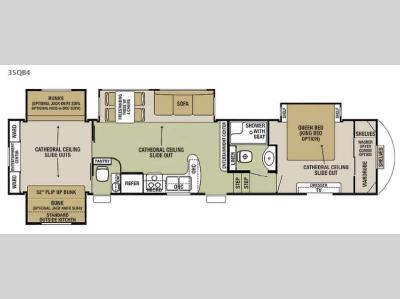 Floorplan - 2015 Forest River RV Cedar Creek Silverback 35QB4