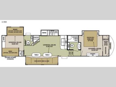 Floorplan - 2015 Forest River RV Cedar Creek Silverback 37BH