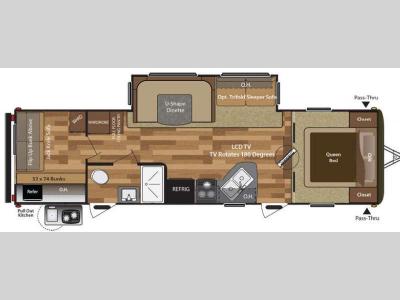 Floorplan - 2015 Keystone RV Hideout 29BHS
