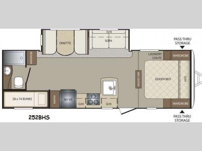 Floorplan - 2015 Keystone RV Bullet 252BHS