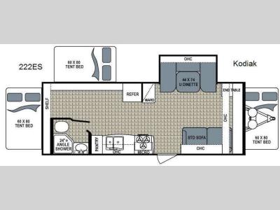 Floorplan - 2015 Dutchmen RV Kodiak 222ES Express