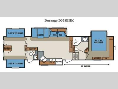 Floorplan - 2015 KZ Durango D358BHK