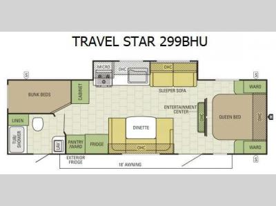 Floorplan - 2015 Starcraft Travel Star 299BHU