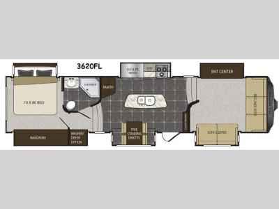 Floorplan - 2015 Keystone RV Alpine 3620FL