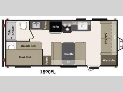 Floorplan - 2015 Keystone RV Summerland 1890FL
