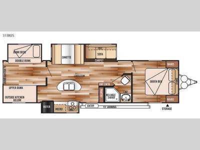 Floorplan - 2015 Forest River RV Salem 31BKIS