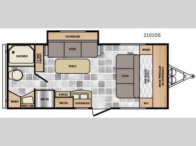Floorplan - 2015 Winnebago Industries Towables Minnie 2101 DS