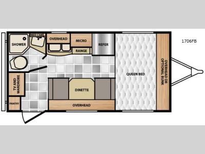 Floorplan - 2015 Winnebago Industries Towables Micro Minnie 1706FB