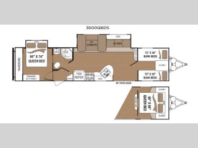 Floorplan - 2015 Dutchmen RV Aspen Trail 3600QBDS