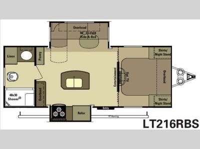 Floorplan - 2015 Open Range RV Light LT216RBS