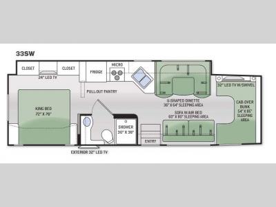 Floorplan - 2015 Thor Motor Coach Four Winds Super C 33SW