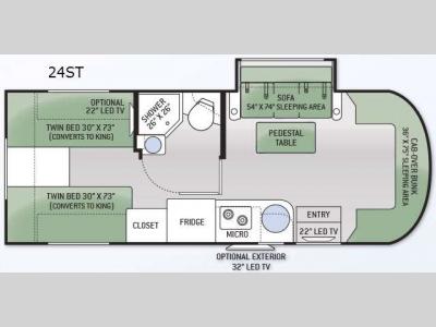 Floorplan - 2015 Thor Motor Coach Siesta Sprinter 24ST