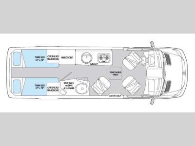 Floorplan - 2015 Airstream RV Interstate Interstate Twin Bed