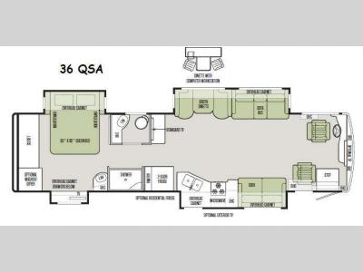 Floorplan - 2015 Tiffin Motorhomes Allegro RED 36 QSA