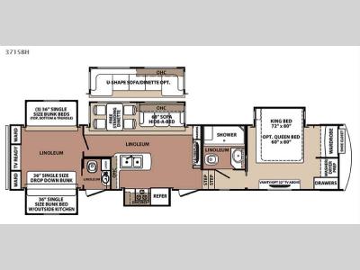 Floorplan - 2015 Forest River RV Blue Ridge 3715BH