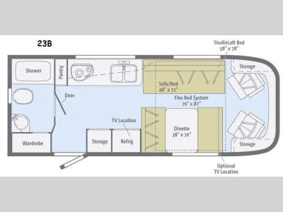 Floorplan - 2015 Itasca Viva 23B