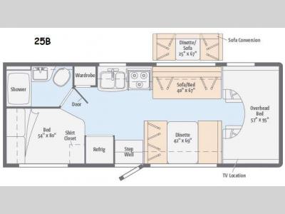 Floorplan - 2015 Itasca Spirit 25B
