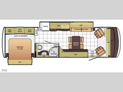 Floorplan - 2015 Newmar Bay Star 3103
