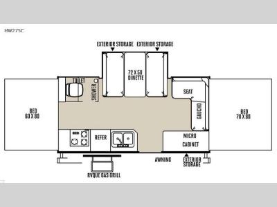 Floorplan - 2015 Forest River RV Flagstaff High Wall HW27SC