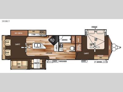 Floorplan - 2015 Forest River RV Salem Villa Series 393RLT Estate
