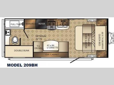 Floorplan - 2015 Palomino Solaire Ultra Lite 209BH