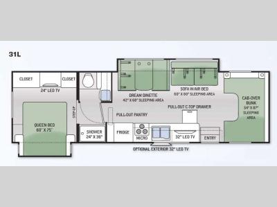Floorplan - 2015 Thor Motor Coach Chateau 31L