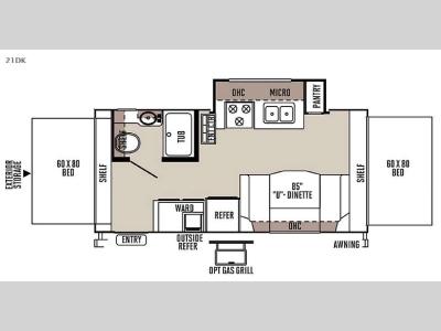 Floorplan - 2015 Forest River RV Rockwood Roo 21DK