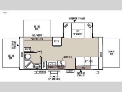 Floorplan - 2015 Forest River RV Rockwood Roo 233S