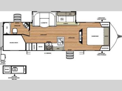 Floorplan - 2015 Forest River RV Vibe Extreme Lite 272BHS