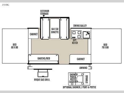 Floorplan - 2015 Forest River RV Rockwood Freedom Series 2318G