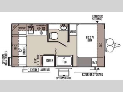 Floorplan - 2015 Forest River RV Rockwood Mini Lite 1907