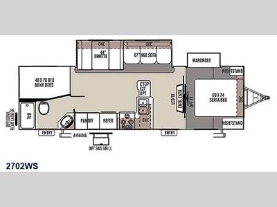 Floorplan - 2015 Forest River RV Rockwood Ultra Lite 2702WS