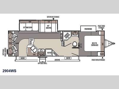Floorplan - 2015 Forest River RV Rockwood Ultra Lite 2904WS