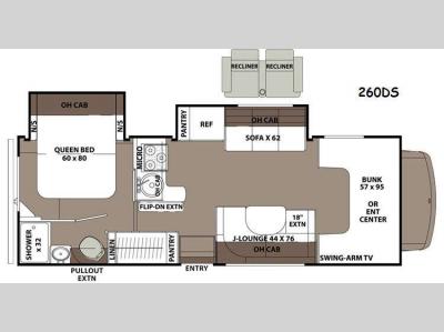 Floorplan - 2015 Coachmen RV Leprechaun 260DS Ford 450