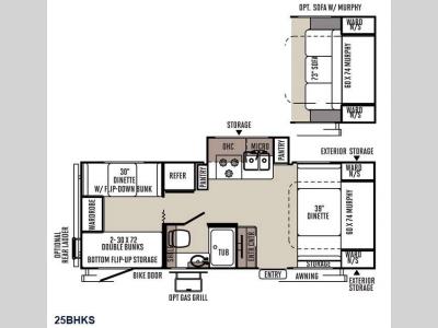 Floorplan - 2015 Forest River RV Flagstaff Micro Lite 25BHKS