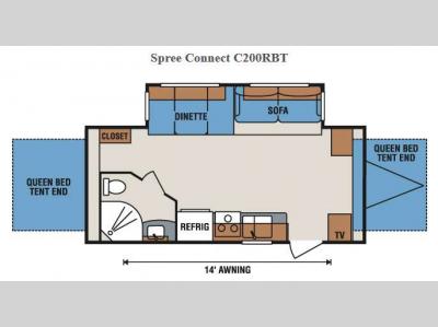 Floorplan - 2015 KZ Spree Connect C200RBT