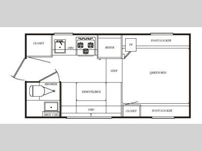Floorplan - 2007 Travel Lite  Truck Campers 890RX/890SBRX