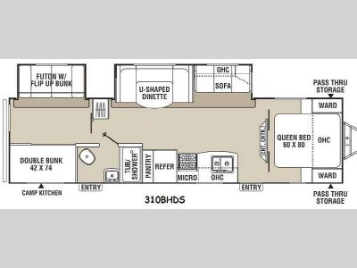 Floorplan - 2015 Coachmen RV Freedom Express 310BHDS