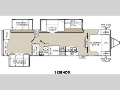 Floorplan - 2015 Coachmen RV Freedom Express 312BHDS