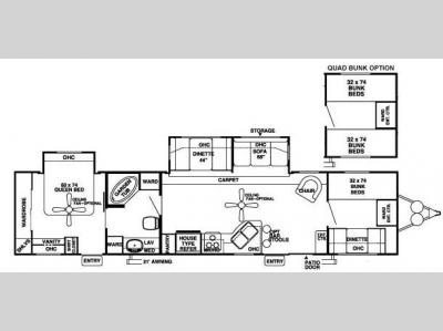 Floorplan - 2006 Forest River RV Wildwood PT 392FBRB