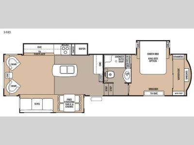 Floorplan - 2015 Forest River RV Cedar Creek 34RL