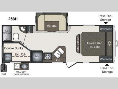Floorplan - 2015 Keystone RV Laredo LHT 25BH