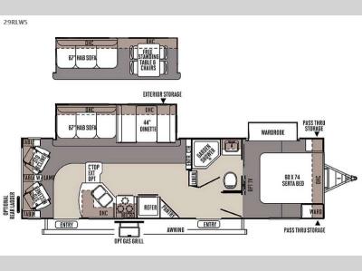 Floorplan - 2015 Forest River RV Flagstaff Super Lite 29RLWS