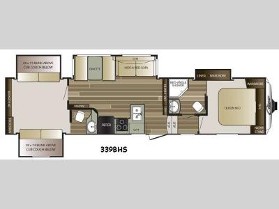 Floorplan - 2015 Keystone RV Cougar 339BHS