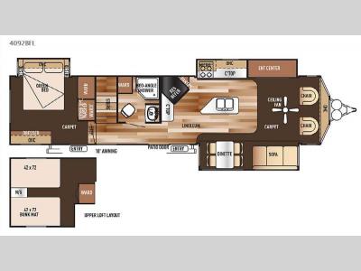 Floorplan - 2015 Forest River RV Salem Villa Series 4092BFL Estate