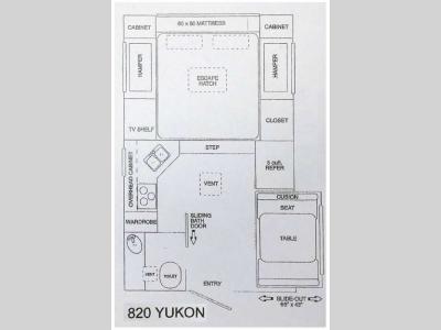 Floorplan - 2015 Northland Truck Campers 820 Yukon
