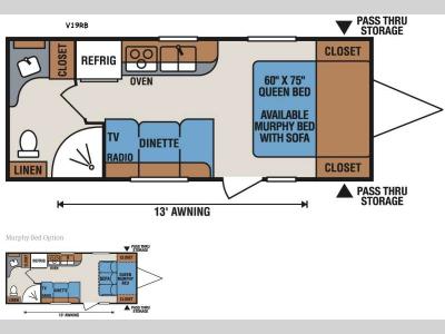 Floorplan - 2016 KZ Vision V19RB