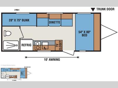 Floorplan - 2016 KZ Sportsmen Classic 19BH