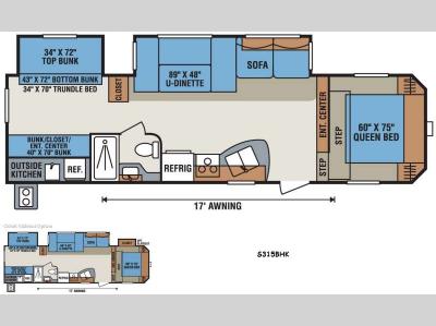 Floorplan - 2016 KZ Sportsmen S315BHK
