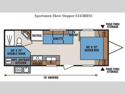 Floorplan - 2016 KZ Sportsmen Show Stopper S242BHSS